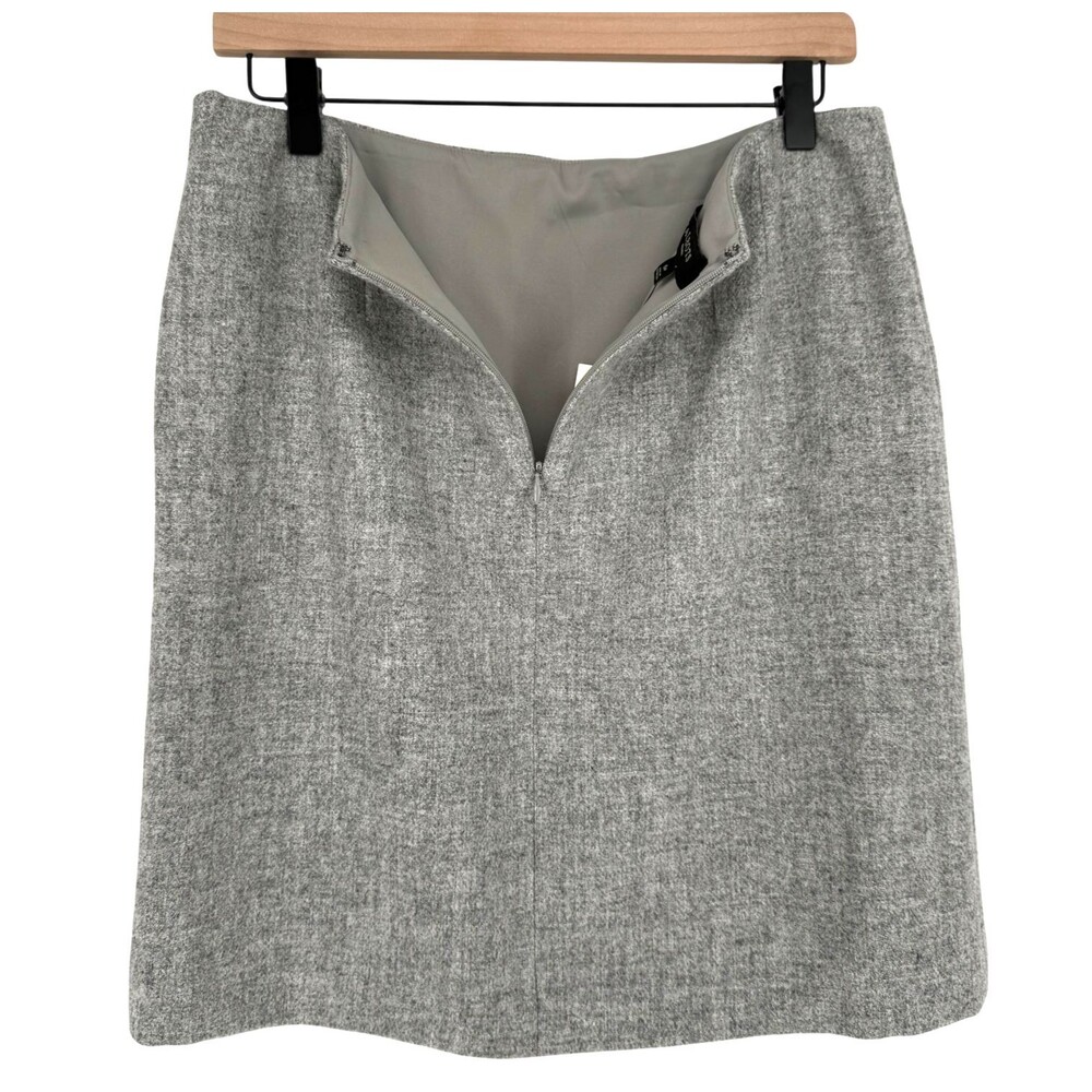 Talbots Pencil Skirt 6P Petite Gray Wool Blend Knit Office Lined Pocket Zip NWT - Picture 7 of 8